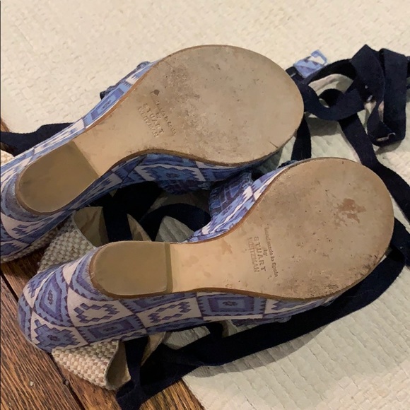 Blue Navajo Linen Print Wedges - Picture 5 of 6